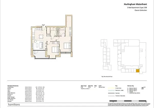 2 bed flat, Hurlingham Waterfront, 362 Wandsworth Bridge Road, London SW6 2TZ